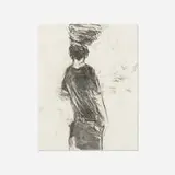 Hernan Bas, Headache, 2008, charcoal and graphite on paper