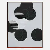 Mika Tajima, Limbo, 2008, screenprint, woodcut, cotton rag, CNC plexiglass, wood, paint in artist's frame
