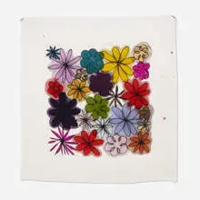 Polly Apfelbaum, Mixed Blooms, 2005, hand-drawn ink on fabric