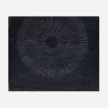 Joy Feasley, Moon, 2016, resin, glitter, flashe on panel in artist's frame