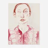 Anh Duong, Drawing Self-Portrait with Prada Shirt, 2003, oil on paper
