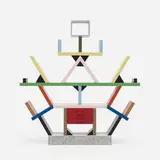 Miniature Carlton bookcase by Ettore Sottsass, c. 1986, lacquered wood, laminate, sold Sep 2020