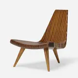 Joaquim Tenreiro, Rare and Important Cadeira de Três Pés (Three-Legged Chair), c. 1947, laminated and lacquered hardwoods