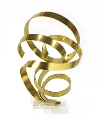 Dan Murphy, Dan Murphy (American, 1942, an abstract kinetic brass ribbon sculpture
