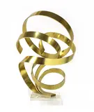 Dan Murphy, Dan Murphy (American, 1942, an abstract kinetic brass ribbon sculpture