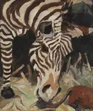 Lucy Harwood, Untitled, Lucy Harwood (1893-1972) Zebra oil on canvas 61 x 51cm .