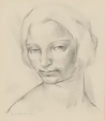 Richard Eurich, Untitled, pencil 16 x 13cm Provenance: Bonhams