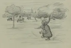 Untitled by Robert Bevan, pencil sheet 30.8 x 44.7cm, sold Oct 2021
