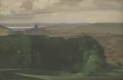 Maxwell Armfield, Untitled, c.1910 oil on panel 23.1 x 32cm Provenance: With the Fine Art Society