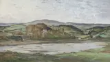 Charles Cundall, Untitled, oil on canvas 47 x 77cm .