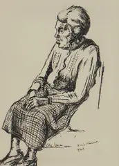 Nina Hamnett, Untitled, pen and ink 34.5 x 24cm . Provenance: The Peter and Pat Crofts Collection