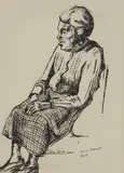 Nina Hamnett, Untitled, pen and ink 34.5 x 24cm . Provenance: The Peter and Pat Crofts Collection