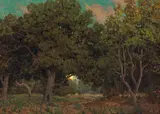 Granville Redmond, Sunset through the Trees