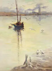 John Christopher Smith, Inner Harbor, oil on canvas