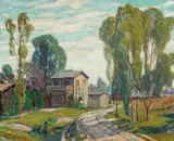 Paul Lauritz, A Home along a Tree-shadowed Road