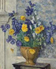 George Laurence Nelson, Foxgloves and Daisies, oil on canvas