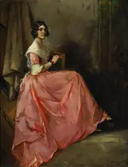 Rose Taffeta by Julius Rolshoven, oil on canvas, sold Dec 2007