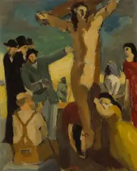 Morgan Russell, The Crucifixion; The Guardian Angel (a pair), oil on canvas on board