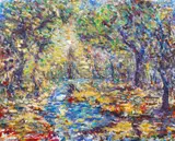 John A. Dominique, Colors of Summer, Matilija Creek, 1974, oil on canvas