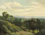 Innocenzo Daraio, Scenic View, Will Rogers Ranch, oil on canvas