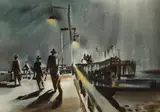 Rex Brandt, Evening's Catch from the Wharf, watercolor on paper