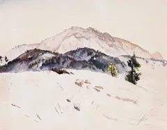 Summer Hills by Millard Sheets, watercolor on paper, offered Dec 2007