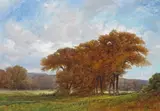 Robert Maione, Autumn Elms, Vermont, 1985, oil on canvas