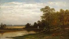 Charles Wilson Knapp, Along the Jersey Shore, oil on canvas
