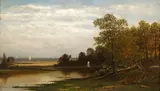 Charles Wilson Knapp, Along the Jersey Shore, oil on canvas