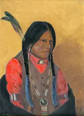 Edward Rufus Hill, Portrait of an Indian, oil on canvas