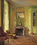 Walter Gay, Library at Bréau, oil on canvas