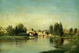 Gilbert Munger, Bord de la Mer, oil on panel