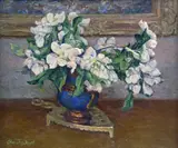 Edmund Franklin Ward, Bouquet of Dogwoods in a Blue Vase
