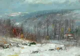 Joseph H. Greenwood, Winter and Summer Landscapes: two, oil on painter's board