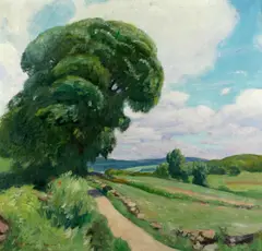 John Newton Howitt, View of a Road on a Summer Day, oil on canvas