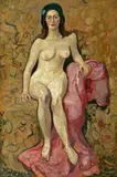 Hayley Lever, Portrait of a Nude Woman with a Pink Shawl