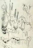 Charles E. Burchfield, View from the Studio, Seneca, New York, black chalk on paper