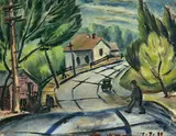 Ben Shahn, Man Crossing a Street