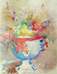 Arthur Beecher Carles, Flowers in a Vase, pastel on paper