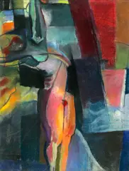Arthur Beecher Carles, Abstract Color Block Design, pastel on paper