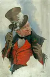 Alfred Conyers, Portraits of Ebenezer Scrooge and a Fisherman: two, oil on canvas