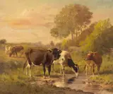 Thomas Bigelow Craig, Cattle Watering at Dusk