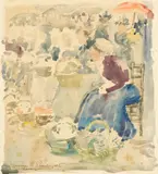 Maurice Brazil Prendergast, Women with Baskets at a Market in Rouen, France