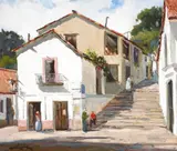 Paul Strisik, A Street in Old Taxco, oil on canvas