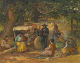 Alexander F. Harmer, Siesta in the Shade, oil on canvas on board