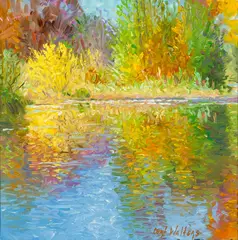 Autumn Reflections by Curt Walters, oil on canvas, sold Aug 2007