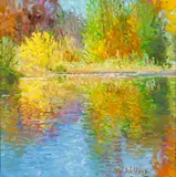 Curt Walters, Autumn Reflections, oil on canvas