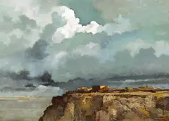 Eric Sloane, Sky City (Storm over Walpi), oil on masonite