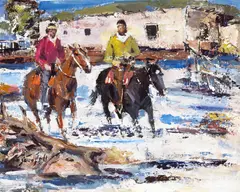 James Colt, Navajo Riders, 1998, oil on board
