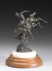 Bronco Buster by Herb Mignery, 1985, bronze on a marble and wood base, offered Aug 2007